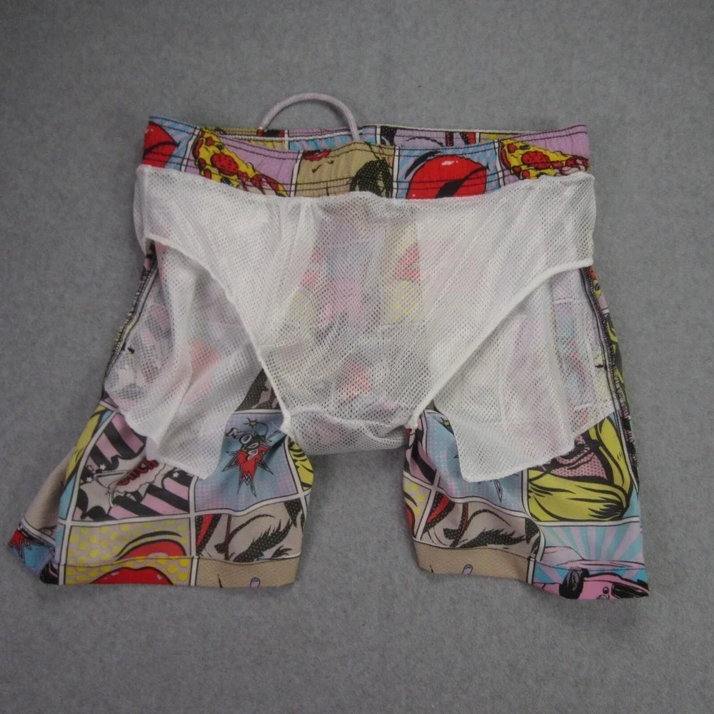 Drill Clothing Co Mens‎ Large Swim Shorts Oh Snap Comic Retro 80s